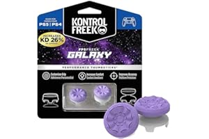 YARDHOBI FPS Freek Galaxy Purple for PlayStation 4 (PS4) and PlayStation 5 (PS5), Performance Thumbsticks, 3D Texture Thumb Grip Stick Joystick Thumbstick, Thumbstick Extender for PS5 (1 High-Rise, 1 Mid-Rise)