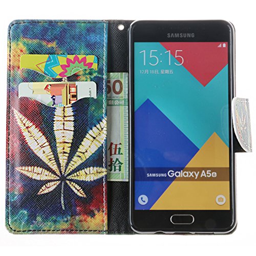 Samsung A3 (2016) Hülle,Cozy Hut Samsung A3 (2016) Hülle Case,Handy Case Cover Tasche for Samsung A3 (2016),Bunte Painted Muster Druck Grass aescinate Buch-Stil Bookstyle Flip Magnetverschluss Brieftasche Geldbörse Wallet Kreditkarte ID Card Slots PU Leder Beschützer Haut Schutzfolie Schutzhüllen Case Tasche Hülle Etui Schale Ständer Hülle Case mit Weich TPU Innere Hülle Case für Samsung Galaxy A3 (2016) A310 – Grass aescinate - 6