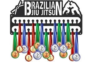 SUPERDANT Brasiliansk Jiu-Jitsu medaljhängare visa sport medaljhållare väggmonterade medaljer hängande 30 krokar matt svart metallbälten visa medaljställ arrangör tävlingsband prishängare för