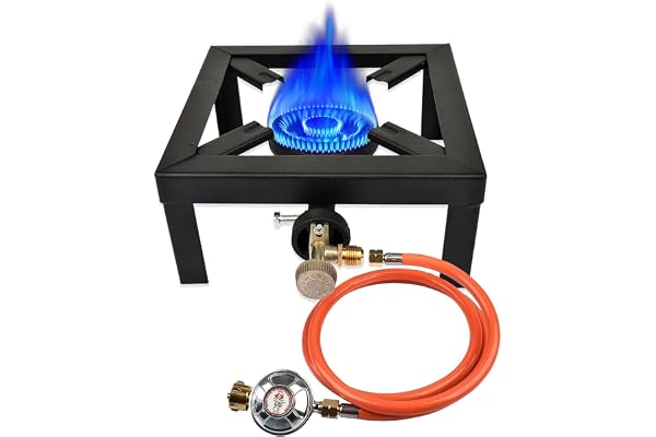 hzexun Gasspis 6 kW Campingspis Gasspis Gas Kokare, Campingspis inklusive 1,5 m slang och 50 mbar tryckregulator, Gasspis Camping För Camping och Utomhus