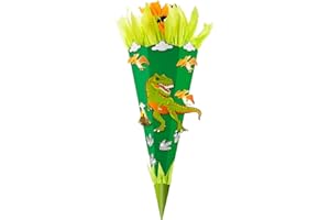 goldbuch 97 721 Schultüten-Bastelset Dino, 3D Zuckertüte ca. 70 cm, Schultüte zum Basteln und Gestalten, Geschenktüte für Jungen und Mädchen, aus Karton, zur Einschulung und Schulanfang