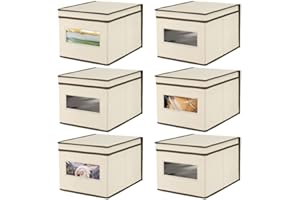 mDesign Elegancki organizer do szuflady – Materiałowe koszyki do przechowywania – Wielofunkcyjne pudełka do przechowywania – 6- pack – kremowy/kawowy
