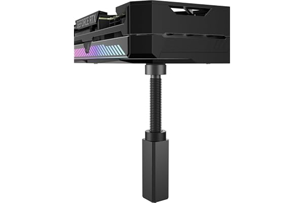 upHere Support GPU,Support Carte Graphique,Support Carte Graphique Verticale Réglable,Aluminium,Hauteur Ajustable,avec Aimant,M(50mm à 80mm),Noir,GH80K