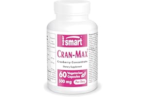 Cran-Max 500 mg - Solution Naturelle qui Cible les Infections Urinaires - Concentré de Canneberge Standardisé à 7,2% de Proanthocyanidines (Tanins Condensés) de Type A - Sans OGM - Supersmart