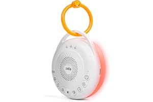 LUMI Zello Portable Pro White Noise Machine Baby Sleep Aid 30 Soothing Sounds Red Nightlight 20hr Battery USB Rechargeable Memory Function Portable Sound Machine Travel Pram Pushchair Cot Nursery