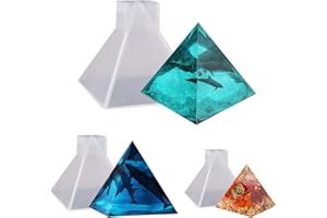 Voyyphixa 3Pezzi Stampi Piramide per Resina Epossidica Stampo in Silicone Fai da Te Piramide Trasparente a Forma di Piramide per Fare Sapone, Piramide Ornamento, Candele, Artigianato Artistico (3PCS)