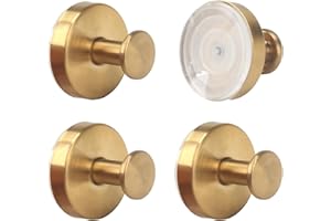 VirtuGro Ventose con Gancio Resistenti 5KG Porta Asciugamani Ventosa Ganci Appendiabiti Gancio Accappatoio Doccia Acciaio Inox Ganci a Ventosa Senza Foratura per Cucina Bagno Riutilizzabile (Dorato)