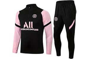 YiJee PSG Fußball Trikot für Erwachsene - Fußball Trainingsanzug mit Langarm für Paris Football Fans - Atmungsaktive Sportbekleidung für Fitness und Laufen - Jogginganzug Fußballtrikot Set