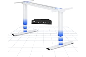 ‎FLEXISPOT FLEXISPOT Höhenverstellbares Tischgestell, Doppelmotor und 3-stufige Beine, 60-125cm Höhenverstellung Tischgestell mit LED-Höhenanzeige, 4 Memory-Positionen und Kollisionsschutz (Elegant Weiß)