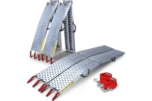 ‎VOUNOT VOUNOT 2 x Faltbare Auffahrrampe, Laderampen 800 kg max Faltrampe für Motorrad, Anhänger, Rasenmäher, Rasentraktor, 196 x 22 x 4cm