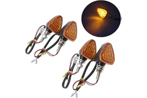 SFONIA 4pcs Intermitentes Indicadores de Motocicleta 15LED Luces de Señal de Vuelta 12V Universal Impermeable para Moto Scooter Quad Cruiser Off Road
