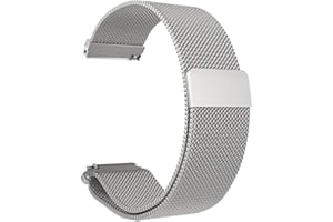 FORMULAUFF Correa de Reloj de Pulsera de Malla de Acero Inoxidable Reemplazo de Reloj de Correa magnética para Xiaomi Amazfit Bip Reloj Juvenil - Plateado