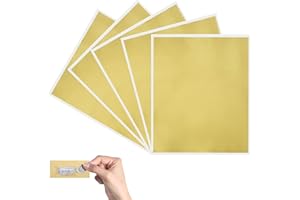 LEUUD 5 Fogli Grande Gratta e Vinci, Gratta e Vinci Personalizzato, Adesivo Gratta e Vinci, Etichette Da Grattare, Gratta e Vinci Adesivi, Per Giochi, Eventi e Sorprese 20,5x24,5cm(Oro)