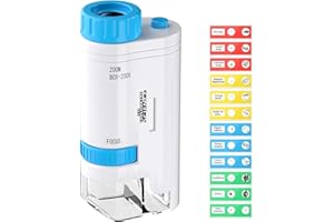 GlasFlength Minimicroscopio de Bolsillo para niños y Adultos, 60 x 120 microscopio de Mano portátil con portaobjetos, Ideal para la Escuela y Mini Pruebas