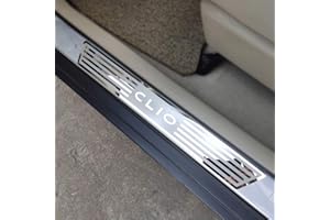 N/A 4Pcs Externes Seuils Porte, pour Renault Clio IV Clio 4 2014-2020 Voiture Pédale Kick Plates Threshold Bar Antidérapant Anti-Rayures Bande Protection Accessoires Décoratifs, Acier Inoxydable