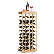 Cantinetta Vino Legno COSTWAY Per 72 Bottiglie - Modulare, Pino Massello, 119x29x71.5cm - Foto 9