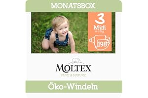 Moltex Pure & Nature Öko Windeln Größe 3 Midi (4-10 kg) Monatsbox 198 Bio Windeln