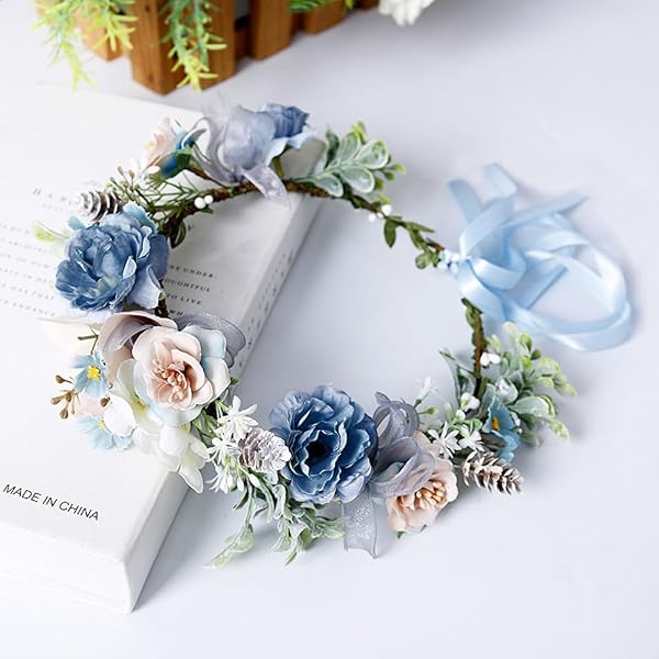 Blumenkranz Haarband Für Hochzeit & Braut – Anpassbare Blumen-Girlande Aus Rattan & Draht