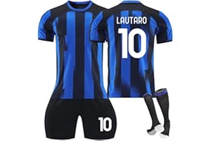 OverstepA Maglie da Calcio per Adulti e Bambino, Maglia Calcio 2023 2024, Numero 10, 23 Completo Calcio con Calze, T-Shirt Pantaloncini di Calcio da Uomo Bambino