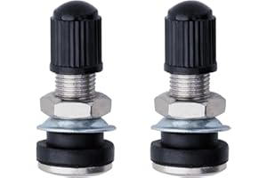 Joynine 2 Piezas Válvulas de Neumático, Valvole Tubeless Moto y Auto, con Tapones Antipolvo, Válvulas de Llanta de Metal, Valvula Rueda Sin Camara, Valvula Rueda Coche, Vástago de Válvula de Metal sin