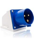 3-polige Industriesteckdose IP44 – 32A, Blau, Wasserdicht, Für Camping, Baustelle & Werkstatt