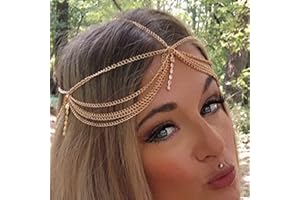 Runmi Copricapo da sposa Cristallo stile boho in oro per feste di fine anno per capelli da sposa per donne e ragazze