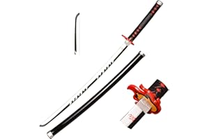 Skyward Blade Madera Cosplay Anime Espada, Tanjirou Samurai Espada, Ventilador del Anime, El Cuchillo Especial de Demon Slayer Negro Cuchillo Katana