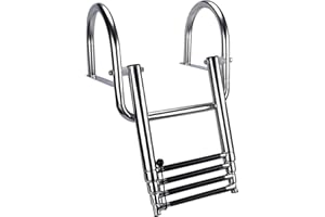 Ganekihedy Badeleiter Leitern für Boote Edelstahl Innenliegende 4-Stufen-Teleskopleiter, Dockleiter Mit Handläufen, Zusammenklappbar Pontonboot/Yachtleiter (Size : 4 Step)