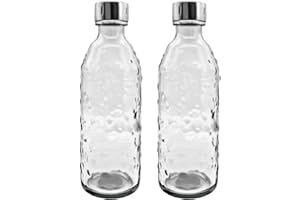 SODABÄR Botella de cristal (paquete doble) para gasificador de agua (SodaStream, Aarke, etc.), 0,7 l con Twin Secure