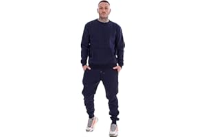 MALAY Mens Plain Tracksuit Branded Fleece Pullover Sweatshirts Cotton Jogging Bottoms