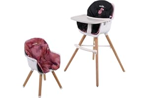 Nania - Seggiolone PAULETTE - Da 6 mesi a 5 anni - Cuscino reversibile - Vassoio regolabile - Made in France (flamingo)