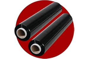 AMD NEXUS Multi Use Strong Pallet Wrap Cling Film | Tear Resistant | Water & Moisture Proof Pallet Stretch Shrink Wrap| High-Quality Easy to Use Pallet Wrap 400mm x 250m (Black, 2 Rolls)
