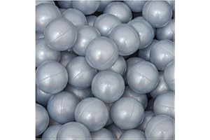 LittleTom 50 Plastic Balls 5.5cm in diameter to fill children's ball pits Silver