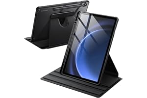 JETech Funda Giratoria para Samsung Galaxy Tab S10 Lite / S10 FE / S9 FE 10,9 Pulgadas / S9 11 Pulgadas con S Pen Soporte, Carcasa Soporte Rotación de 360 Grados Protectora Respaldo Clara (Negro)