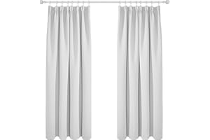 Deconovo Tende Oscuranti Camera da Letto 2 Pezzi, Termiche Isolanti, Tende Coprente e Moderne per Finestre Interni, 168x183 CM (Larghezza x Altezza), Grigio Perla