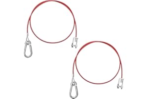 TEOKANTZ 2 PCS Red Trailer Breakaway Cable, 1 Metre Safety Cable for All Common Braked Trailers