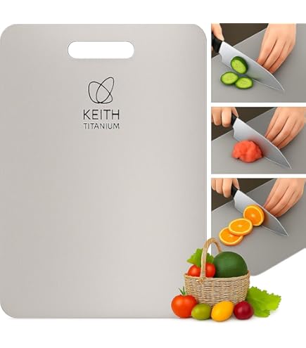 Lot De 3 Planche à Découper En Titane,316 Planche De à Decouper En Acier Inoxydable, Titanium Cutting Board Double Face Pour Fruits, Viande, Fromage Et Légumes