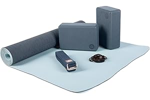 ‎BODHI Bodhi Yoga Starter-Set Komplett | Rutschfeste Yogamatte aus TPE inkl. 2 Yogablöcken aus Eva (Moosgummi) und 1 Yogagurt aus Baumwolle | Einsteiger-Set für Yoga-Anfänger