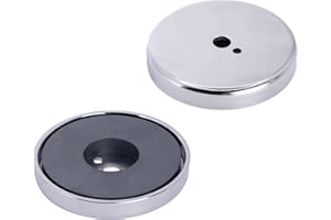 FIRST4MAGNETS F4MG66-1 Magnete in ferrite da 66 mm di Diametro x 10 mm di Spessore x 8 mm di Foro, Forza Magnetica 36 kg, Argento, Confezione da 1 pz