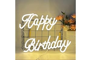 UEXNKJ-Y Happy birthday neon joyeux anniversaire néon néon LED alimenté par USB Décoration murale de salle de fête d'anniversaire néons cadeau d'anniversaire