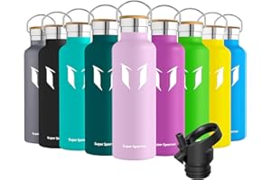 Super Sparrow Botella Agua Acero Inoxidable - Botella Agua Niños - 350ml/500ml/620ml/750ml/1L - Botella Termica Boca Estándar - Sin BPA, para Niños & Adultos, Deporte, Oficina, Yoga, Ciclismo