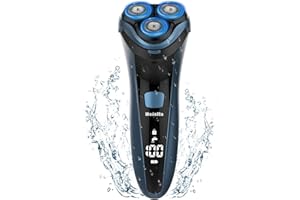 NEIALLA Electric Shavers Men Rechargeable – Upgraded Version Wet and Dry IPX7 Rechargeable Razors for Men with Pop-up Trimmer Cordless Men's 4D Rotary Electric Razor for Men with LCD Display Travel Lock