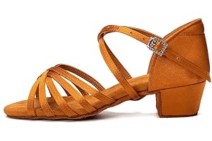 JUODVMP Zapatos de Baile Latino para Niñas de Salon Zapatos de Baile Profesional,Modello-SS-ZS