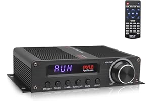Pyle HiFi Verstärker 100W – Bluetooth Verstärker, Amplifier 5.1 Kanal Receiver mit HDMI, AUX, FM-Antenne, Subwoofer-Eingang, 12 V Adapter – 4 Eingänge