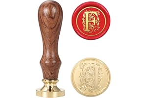 Mogokoyo 1 Sigillo Alfabeto A - Z Gli Iniziali Timbro in Ottone e Legno per Lettera Busta Documenti Privati Vintage, F