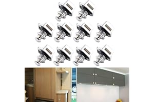 EUNEWR Lot de 10 boutons poussoirs en métal pour porte de caravane, camion, yacht, porte de cabine (argenté)