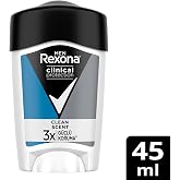 Rexona Men Clinical Protection Erkek Stick Deodorant Clean Scent 3x G&uuml;&ccedil;l&uuml; Koruma 45 ml
