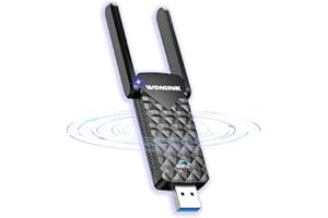 WONLINK Clé WiFi 6 USB Puissante AX1800 Mbps Adaptateur USB WiFi Longue Portée Antenne à Gain élevé, Dongle WiFi USB 3.0 Bi-Bande 5G&2.4GHz Cle WiFi pour PC, Compatible avec Windows 11/10, WPA3