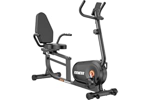 Dskeuzeew Cyclette da Casa Magnetica, Recumbent Ergometro con 8 Livelli di Resistenza Regolabili, Ergometro, Cyclette, Display LCD, Sensori di Frequenza Cardiaca e Schienale Regolabile, Portata 180kg