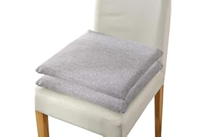 Ecloud Shop Chair Cushion Seat Pads 40x40 cm Non-slip Soft Padded Foam Cushion for Dining Garden Kitchen Home Sofa Décor Removable Cover (2 PCS,Light Grey)